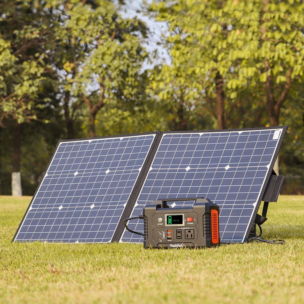 Lilac Milo 200W portable power station with 50W 18V solar panel for outdoor camping and emergency power needs
