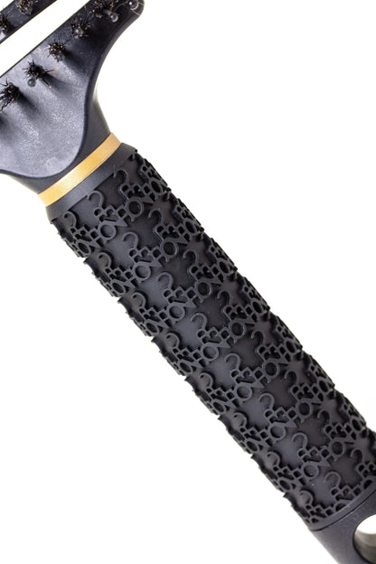 Black Burgundy Clover hair comb with wide teeth, ideal for detangling and styling hair.
