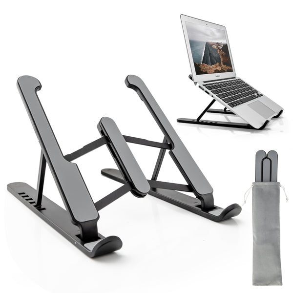 Foldable Teal Simba laptop stand, portable and adjustable desk holder, ideal for home and garden workspace setup.