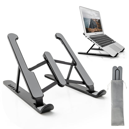 Foldable Teal Simba laptop stand, portable and adjustable desk holder, ideal for home and garden workspace setup.