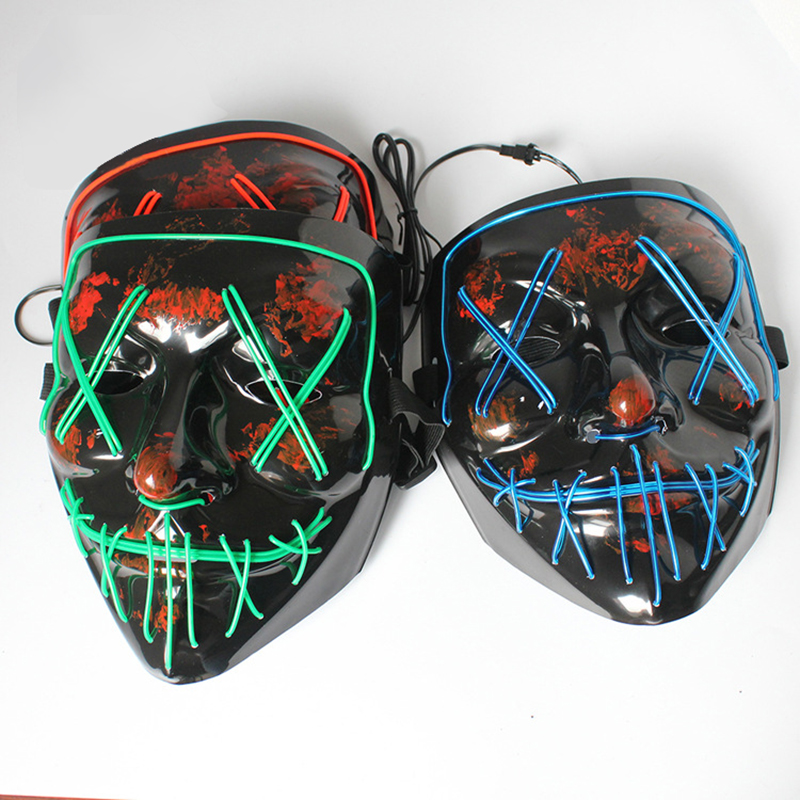 Lilac Milo neon LED glow mask for Halloween cosplay, featuring vibrant light-up design and bold, colorful accents.