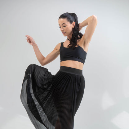 Indigo Thalassa Pleasy mesh skirt featuring a lightweight, semi-transparent fabric with a flowy, stylish design.