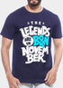 Scorpius Legends Are Born In November half sleeve T-shirt featuring bold text design on white fabric.