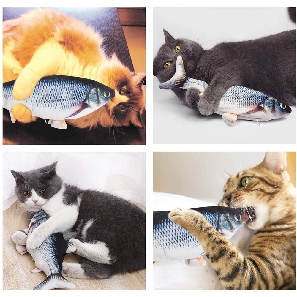 Lilac Milo electronic floppy fish cat toy with moving fish design, designed to entertain and engage cats during playtime.