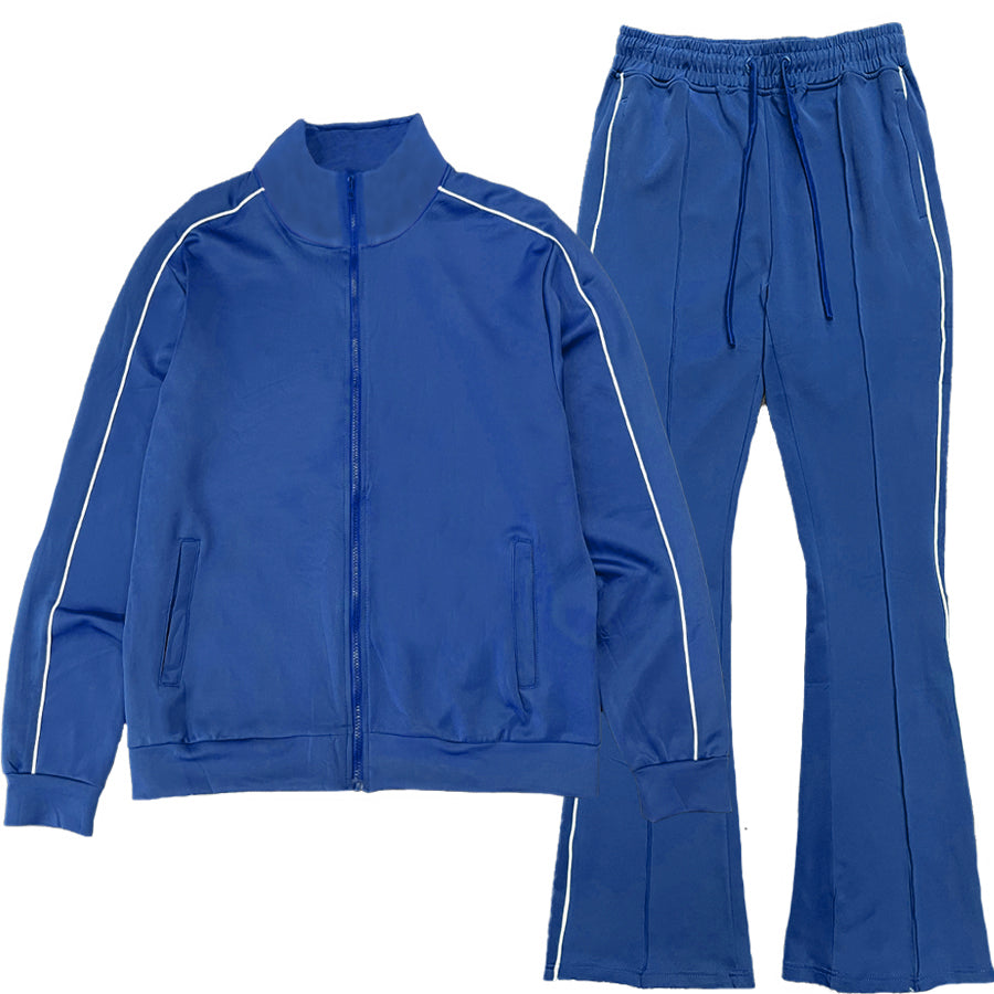 Lime Milo flare stacked track suit set with matching jacket and pants, stylish activewear for sports or casual wear