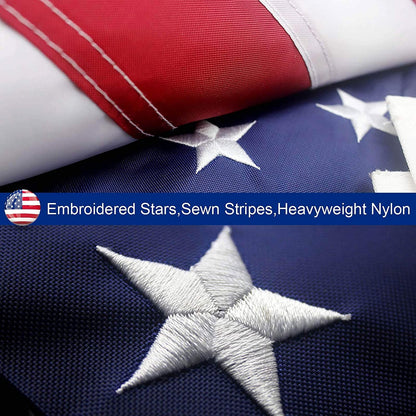 White Leto American flag garden flag with heavy duty embroidered stars, outdoor USA flag for patriotic display