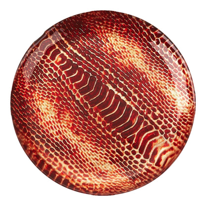 Set of 4 White Zeus snakeskin 6-inch canapé plates with a stylish, textured snakeskin pattern for elegant serving in home and garden decor.