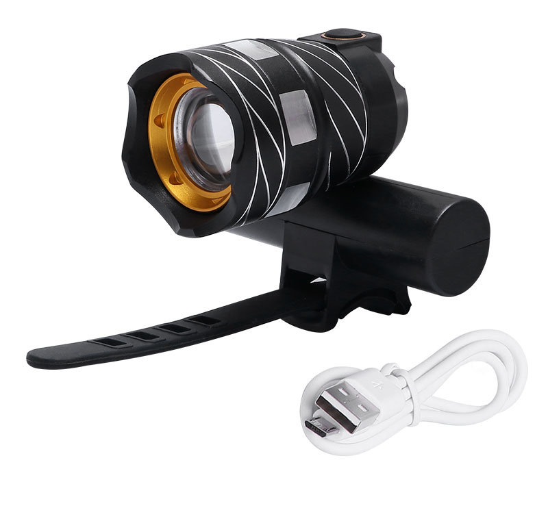 Lilac Milo LED bicycle front headlight with 20,000 lumens, mounted on a racing bike for bright outdoor cycling illumination.