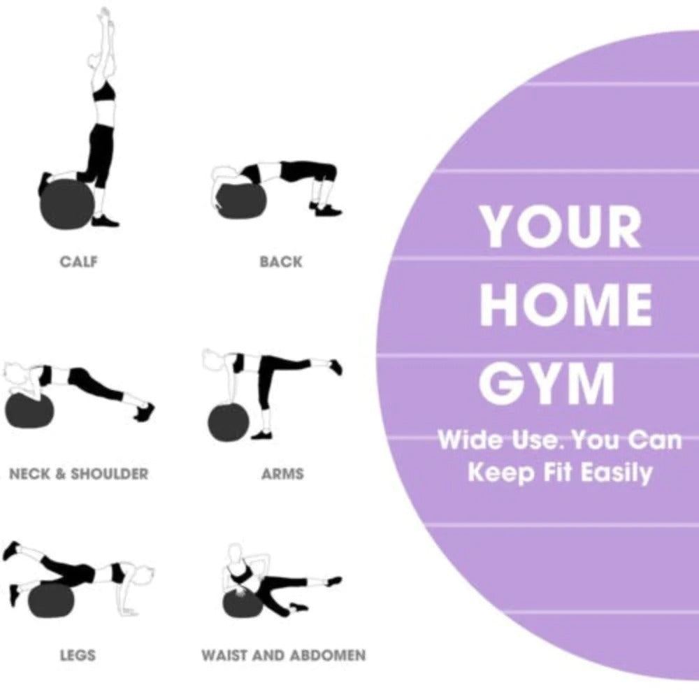 Yellow Pandora home exercise fitness yoga ball for stability and core workouts, shown inflated and ready for use.