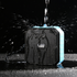 Teal Simba waterproof portable wireless Bluetooth 5.0 speaker for outdoor use, showing black speaker with control buttons and waterproof design.