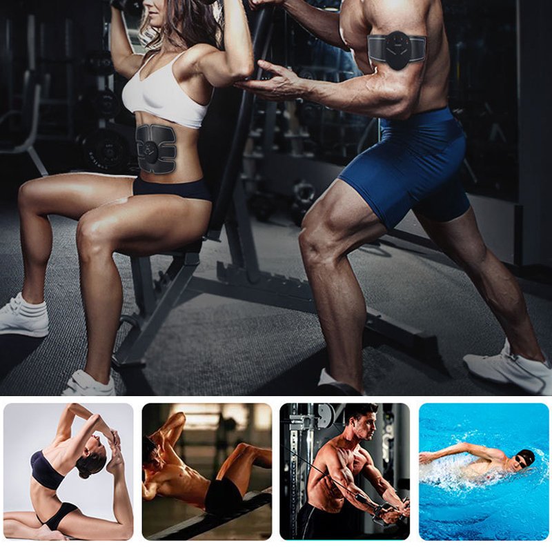 Fuchsia Molly electric abdominal muscle trainer showing padded belt and control panel for abdominal toning exercises.