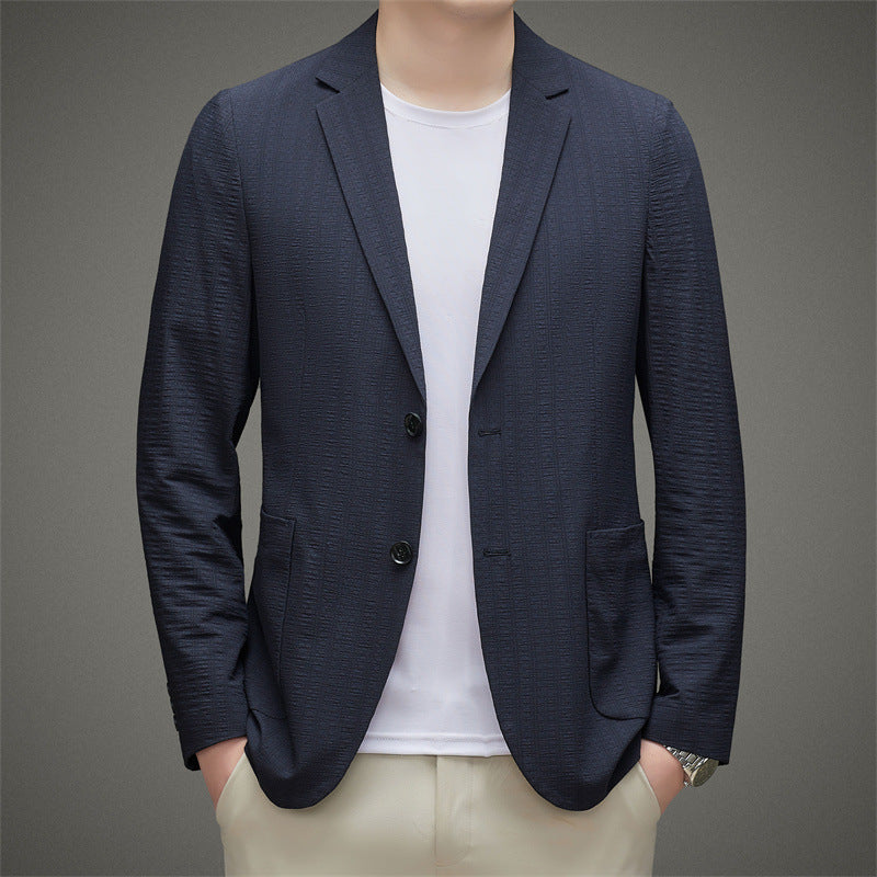 Carmine Juneberry Metropolitan Slim-Fit Blazer in Haute Edition 25, tailored fit, dark fabric, styled for formal wear.