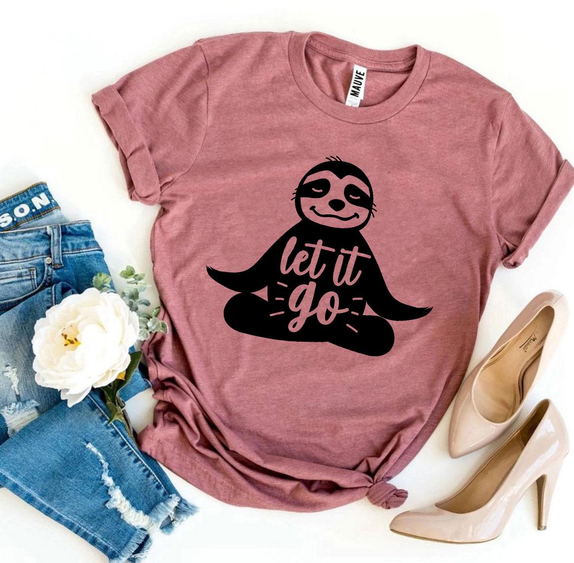Agate Let It Go T-shirt featuring a casual design, made from soft fabric, with a printed "Let It Go" slogan on the front.