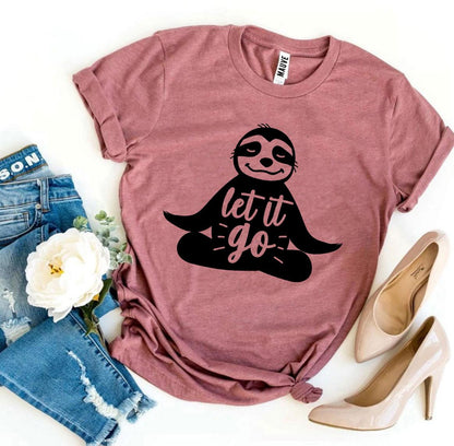 Agate Let It Go T-shirt featuring a casual design, made from soft fabric, with a printed "Let It Go" slogan on the front.