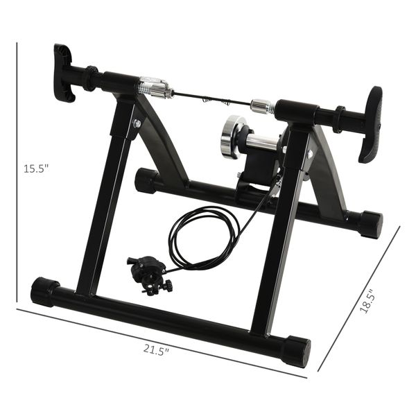 Indoor magnetic bike trainer stand by Taupe Shadow with 5 resistance levels for cycling workouts and fitness training.