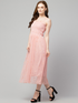 Pink flower embroidered dress for women by Mauve Erebus, featuring delicate floral embroidery and a stylish, feminine design.
