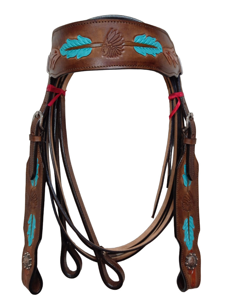 Western saddle set with horse headstall and breast plate, full size, Mauve Aura sports and outdoors equestrian gear.