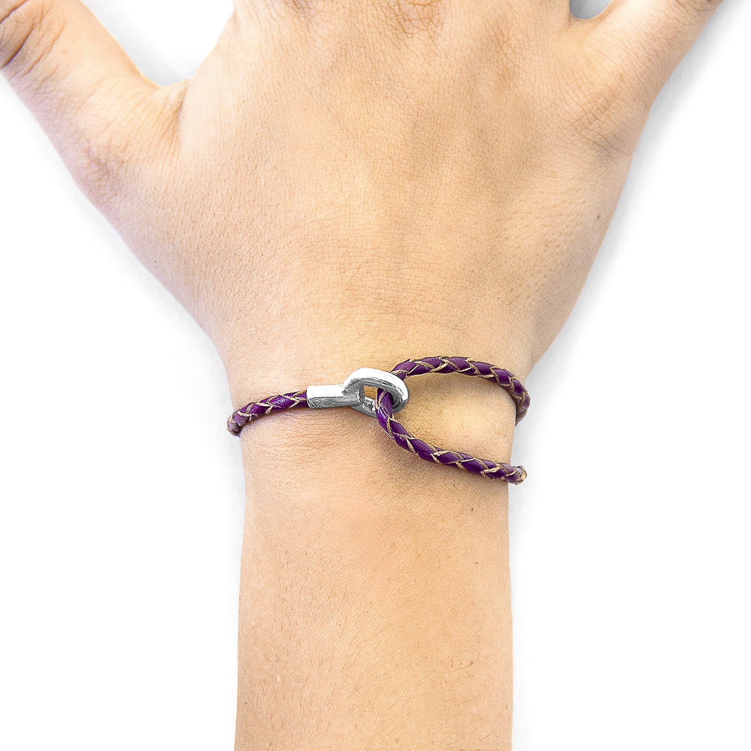 Deep purple leather bracelet with silver accents from Magenta Sooty, featuring a stylish Blake design.