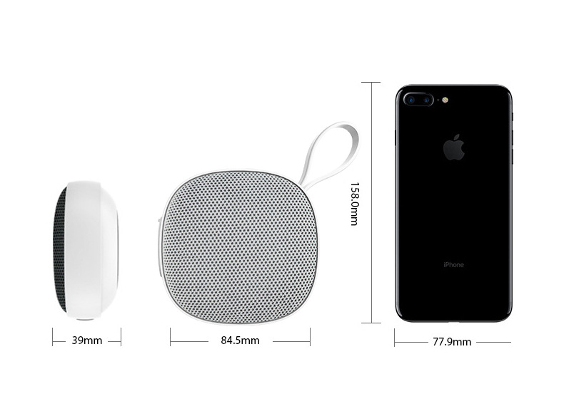 Lilac Milo waterproof portable mini TWS Bluetooth speaker showing compact design with textured surface and control buttons.