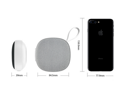 Lilac Milo waterproof portable mini TWS Bluetooth speaker showing compact design with textured surface and control buttons.