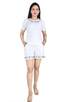 Women’s white casual and cycling shorts by Aquamarine Aether, featuring a comfortable fit and casual style.