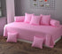 Sangria Alcestis diwan set includes a single flat bedsheet and five cushion covers in a home and garden decor style.