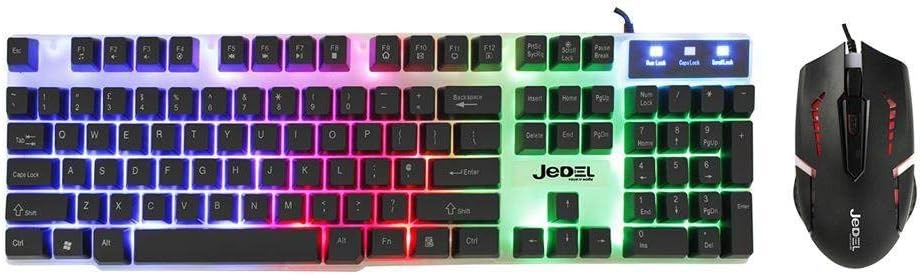 Scarlet Ares Jedel GK100 white gaming keyboard and mouse bundle, featuring sleek tech accessories for gaming setups