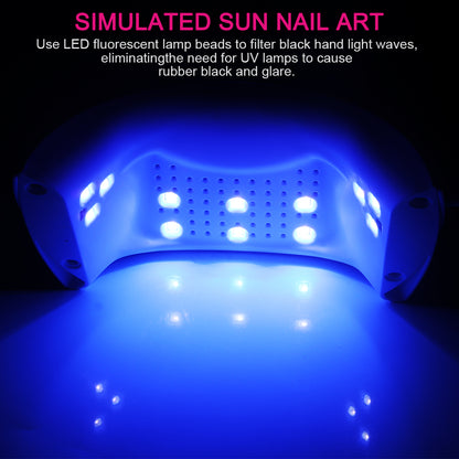 Automatic sensing 36W LED nail polish dryer lamp by Teal Simba, showing the sleek white device with a built-in sensor and open design.