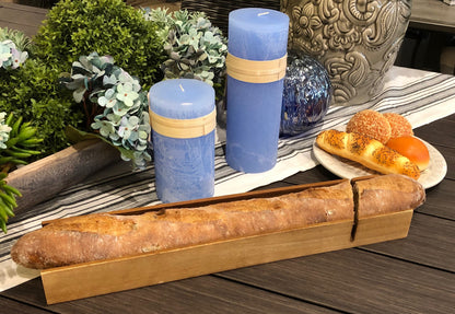 Azure Lily French bread slicer in a kitchen setting, showing a stainless steel blade for even bread slicing.