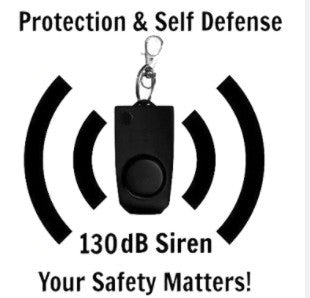 Yellow Pandora self-defense keychain with LED light and alarm, compact tech accessory for personal safety.