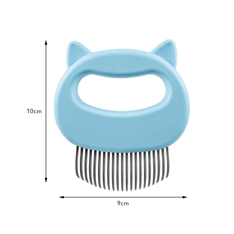 Teal Simba pet massage brush for grooming, showing a handheld tool with soft bristles for removing loose pet hair.
