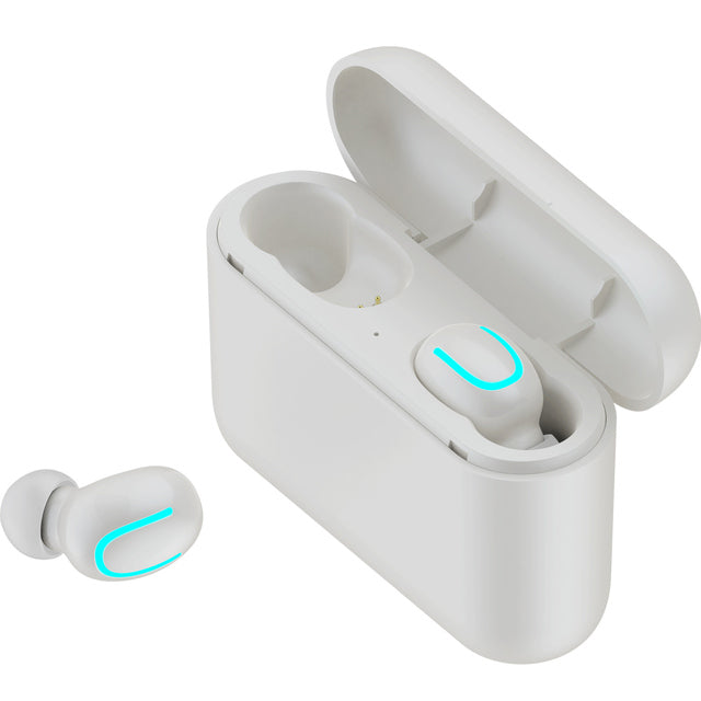 Lilac Milo TWS wireless Bluetooth 5.0 earphones with 1500mAh power bank, compact tech accessory with charging case