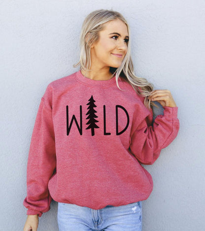 Agate Wild Sweatshirt, cozy sweater with bold wild print, long sleeves, and relaxed fit, perfect for casual wear.