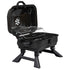 Teal Simba portable charcoal grill and smoker with lid, folding tabletop design for outdoor BBQ and grilling in home and garden.