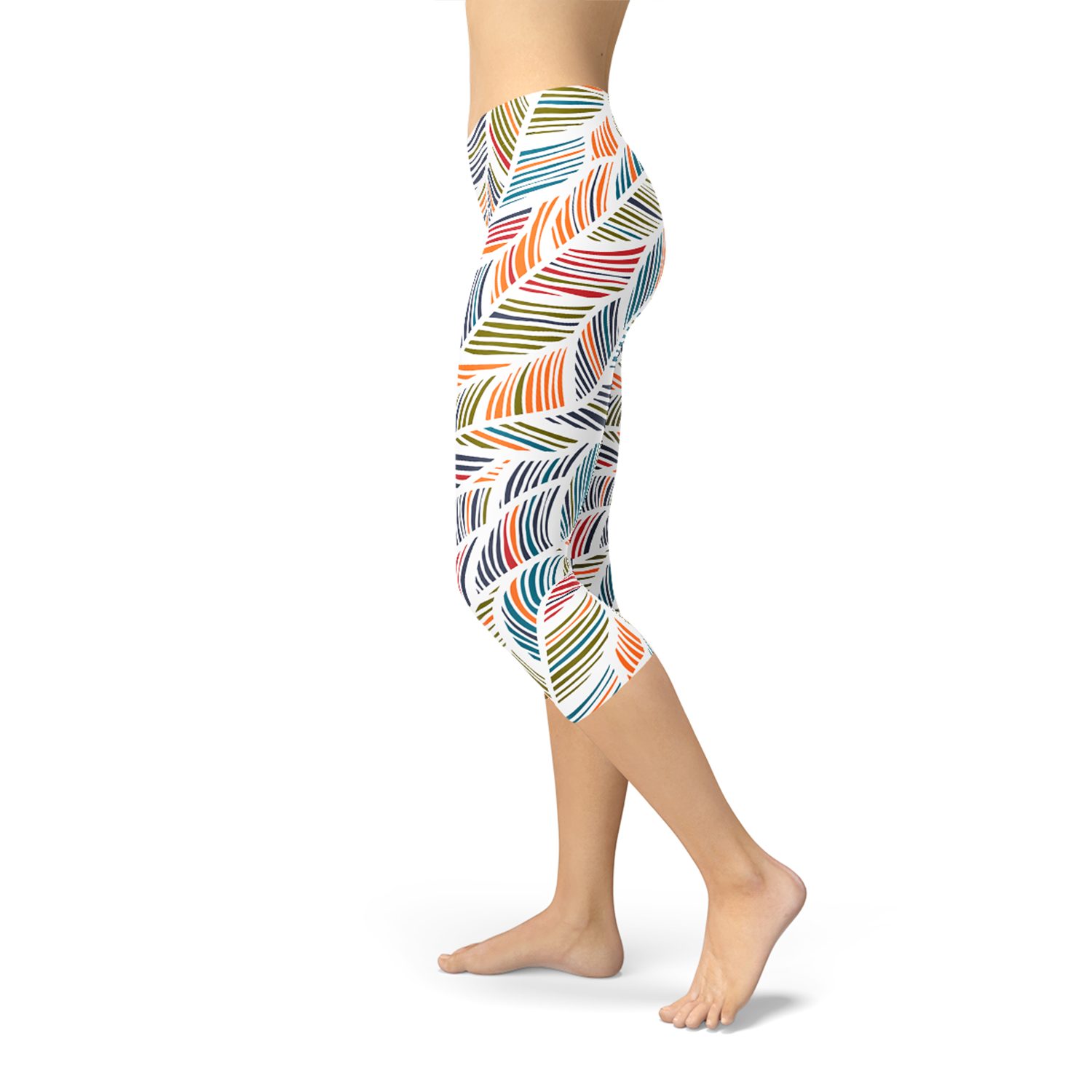 Colorful feather fern print Maroon Sooty women&