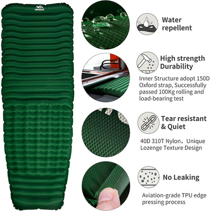 Indigo Eurybia Camfy P3 Air Sleeping Pad for camping, lightweight and cushioned outdoor sleeping gear in a compact design.
