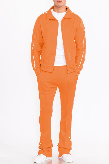 Lime Milo flare stacked track suit with matching jacket and pants, activewear set featuring a stylish, comfortable design.