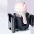 Maroon Chronos universal stroller cup holder attached to a bike for convenient beverage carrying during rides