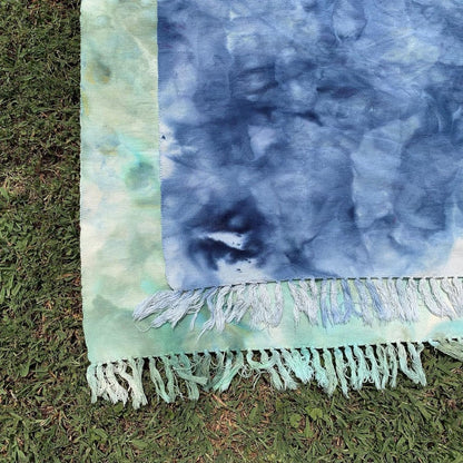Handwoven and hand-dyed 100% cotton area rug by Raspberry Leto, 3&