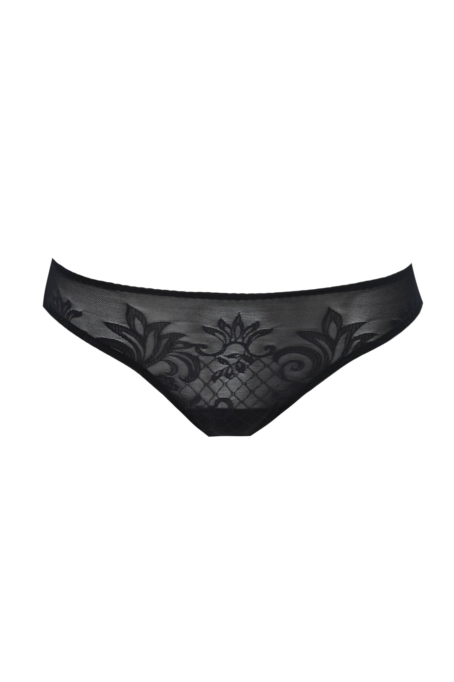 Turquoise Atalanta Free Collection Line Brazilian panty in soft lace with delicate floral details, showcasing comfortable lingerie design.