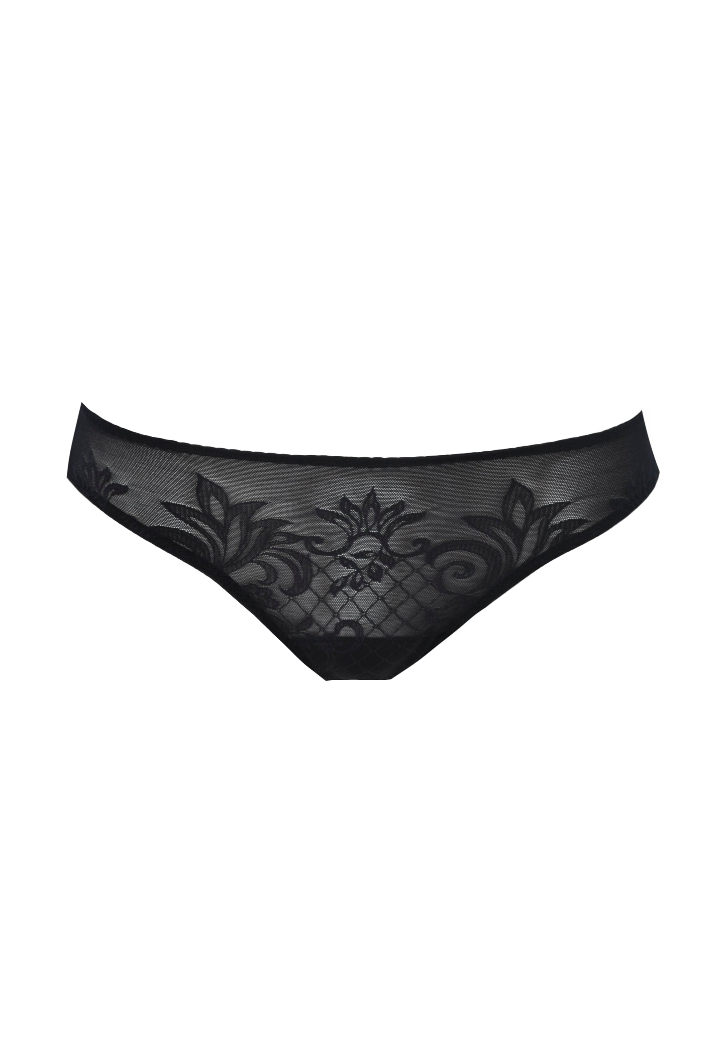 Turquoise Atalanta Free Collection Line Brazilian panty in soft lace with delicate floral details, showcasing comfortable lingerie design.