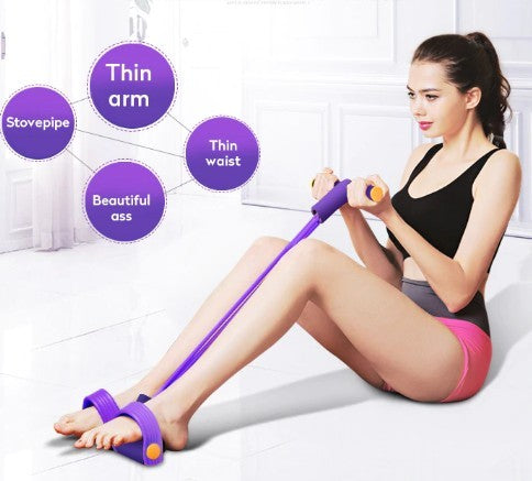 Yellow Pandora portable fitness resistance band with pedal for versatile workout exercises and strength training.