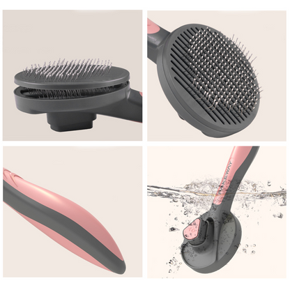 Lilac Milo pet grooming cat and dog comb with fine and wide teeth for detangling and brushing pet fur.