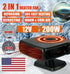 Yellow Pandora 200W 2-in-1 car heater and windshield defroster showing compact design and control panel for automotive use.