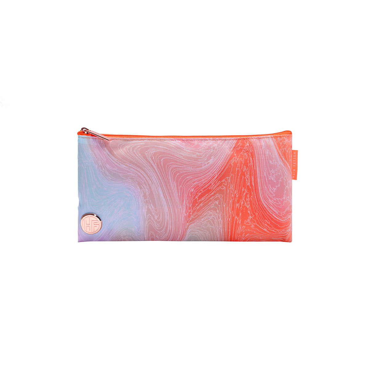 Sky Blue Thrace Hair Fetish Mini Flat Iron with designer travel pouch, compact hair styling tool for smooth, straight hair.