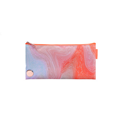 Sky Blue Thrace Hair Fetish Mini Flat Iron with designer travel pouch, compact hair styling tool for smooth, straight hair.