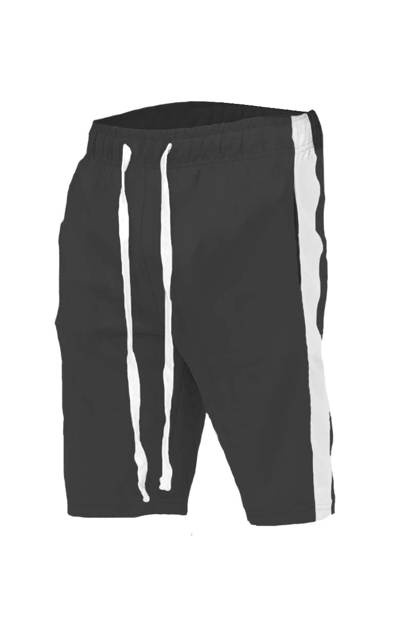 Lime Milo single stripe shorts with a relaxed fit, featuring a casual design and comfortable fabric, shown on a model.