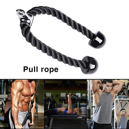 Teal Simba double head fitness pull rope biceps cord cable for strength training and workout exercises.