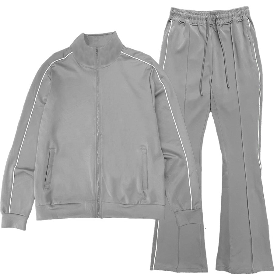 Lime Milo flare stacked track suit with matching jacket and pants, stylish activewear set for athletic and casual wear