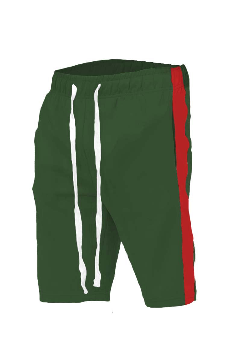 Lime Milo single stripe shorts with a comfortable fit, featuring a stylish striped design and casual summer style.